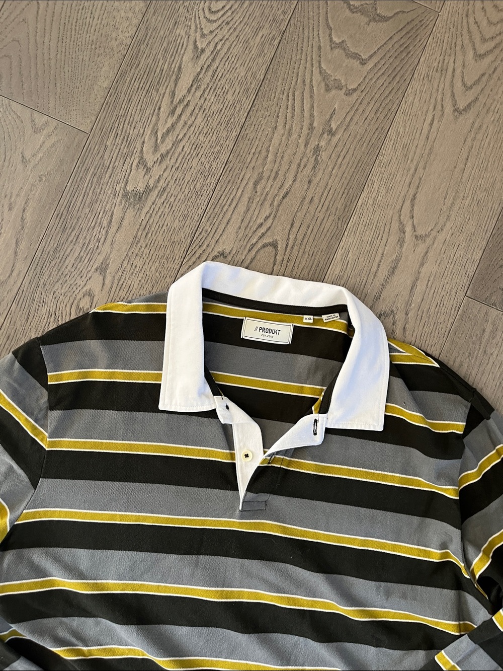 Produkt Striped Polo Shirt - Black, Gray & Yellow